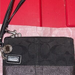 Coach Black Leather Keychain